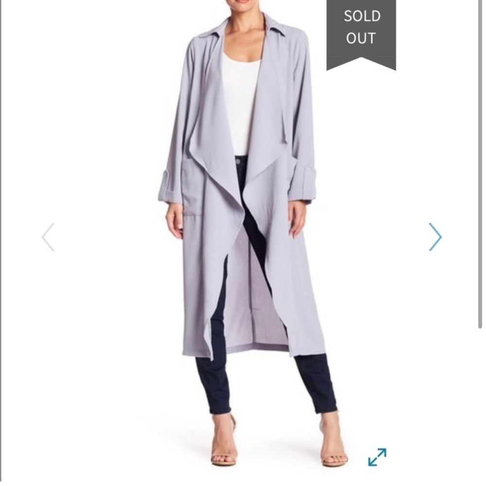 LUSH Draped Open Front Trench Duster